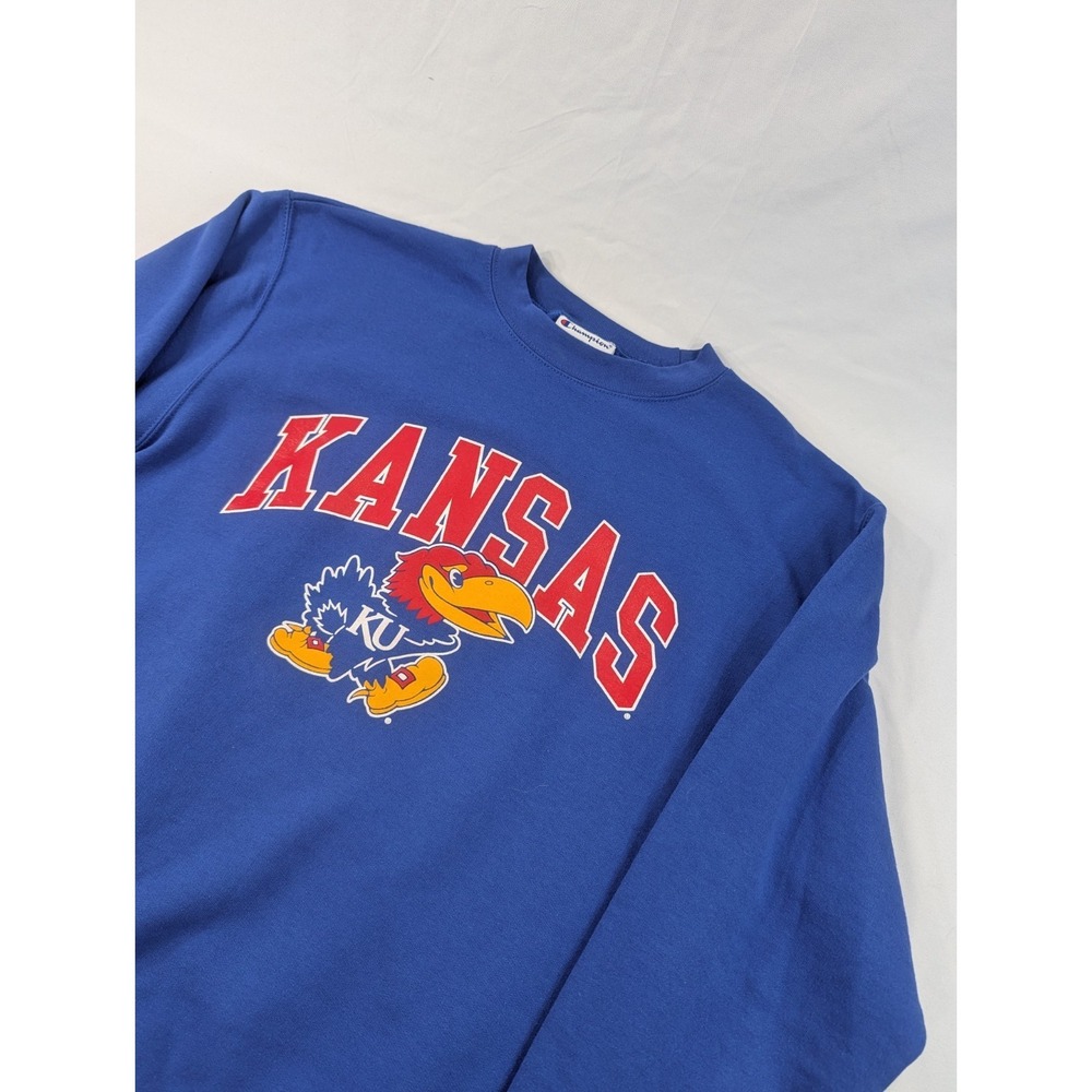 Kansas Jayhawks Sweatshirt Mens XL Blue‎ NCAA Basketball Champion Crewneck